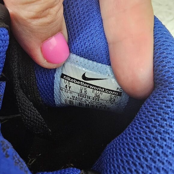 Nike Dunk High GS Black Old Royal Size 4Y/Womens 5.5 308319-024 - Picture 7 of 9